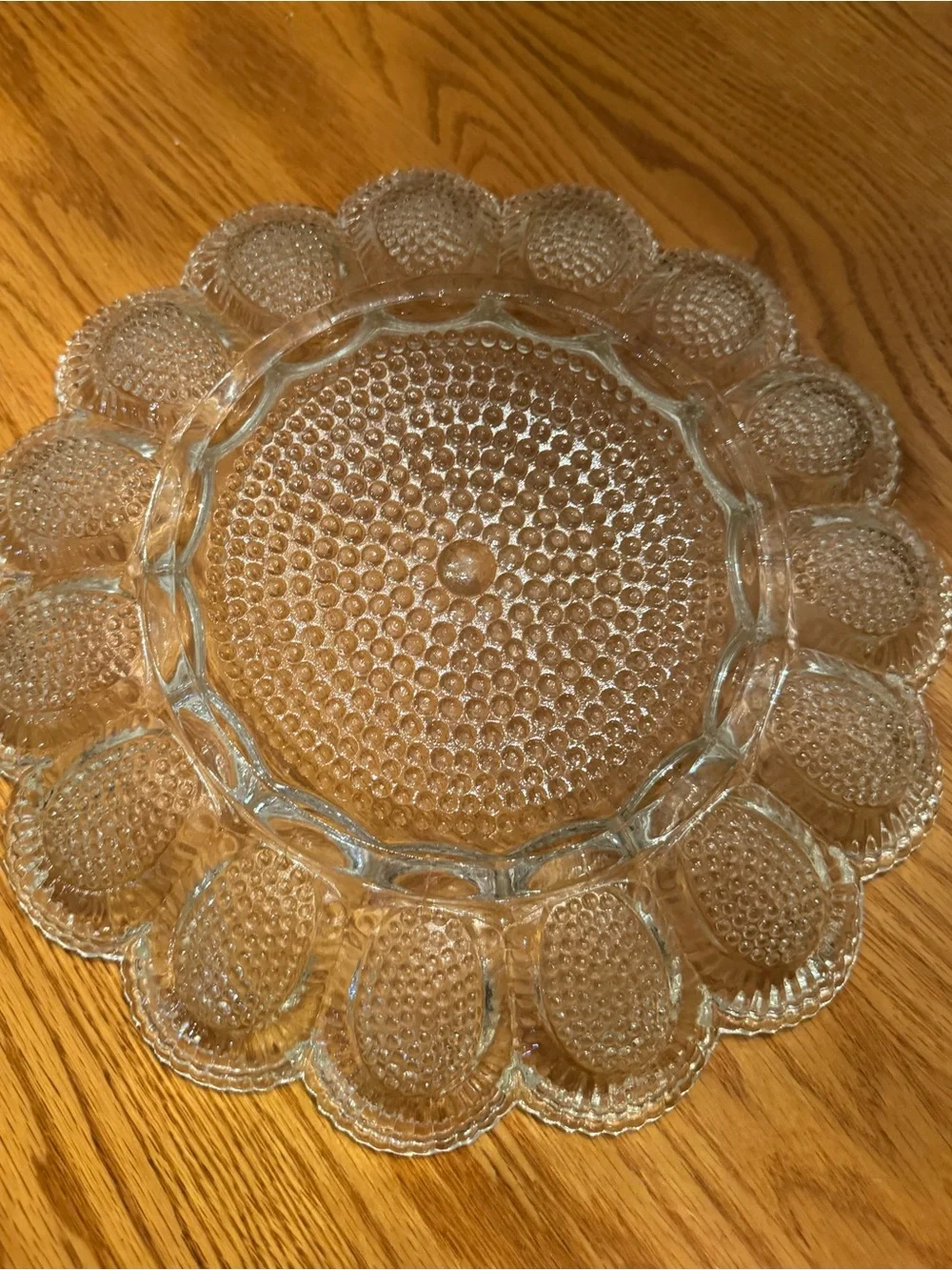 Clear Glass Flower Petal Serving Platter - Decorative Dining Tray